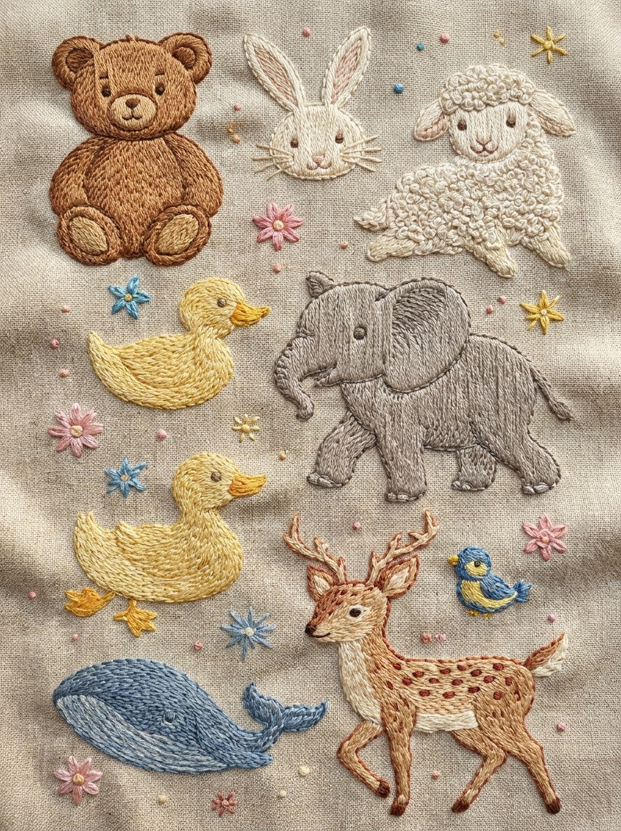 Nursery Animal Keepsake Plate Baby And Kid 1 Png from Baby & Kids Embroidery Book 1, a digital embroidery design reference for machine embroidery designs, embroidery patterns and baby and keepsake embroidery.