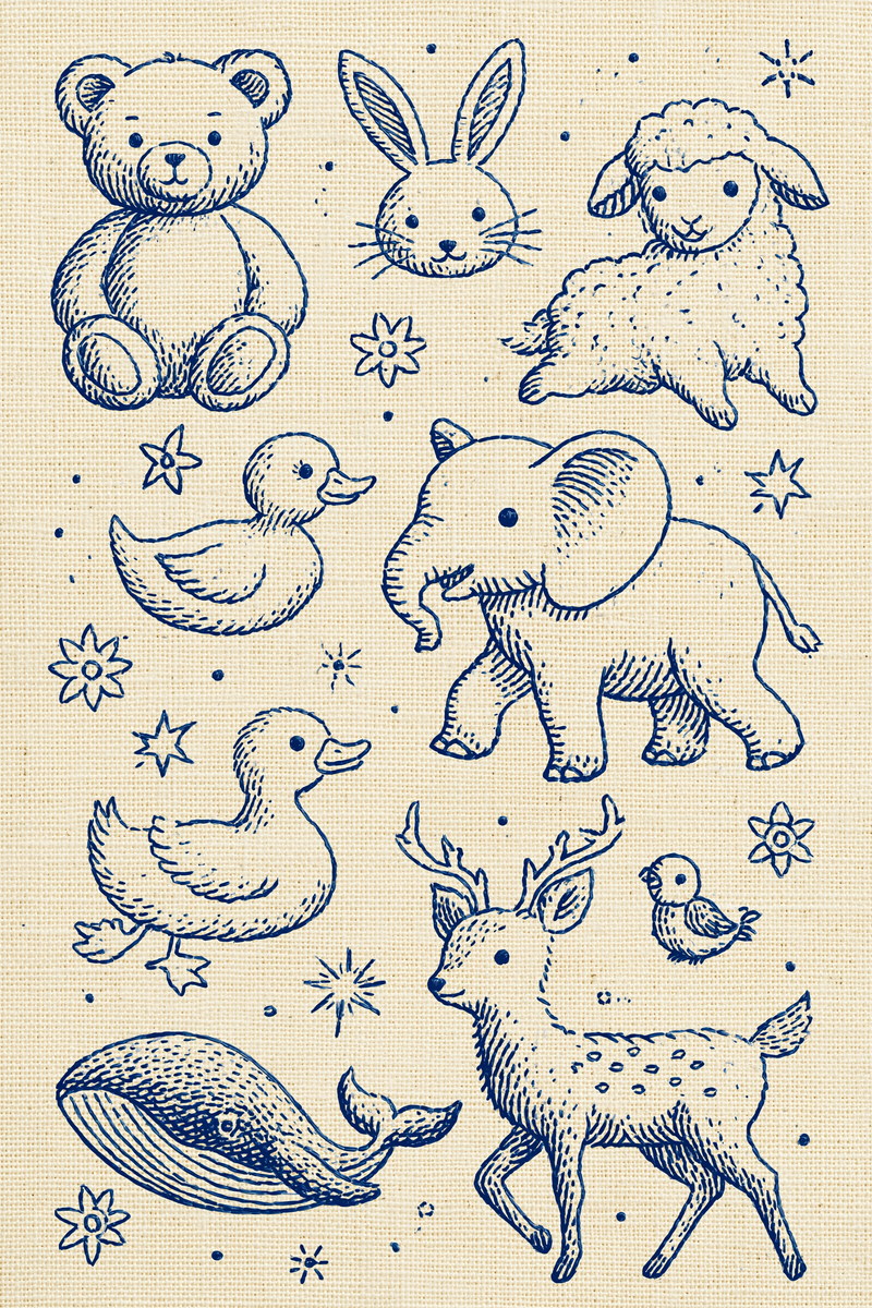 Nursery Animal Keepsake Plate Baby from Baby & Kids Embroidery Book 1, a digital embroidery design reference for machine embroidery designs, embroidery patterns and baby and keepsake embroidery.