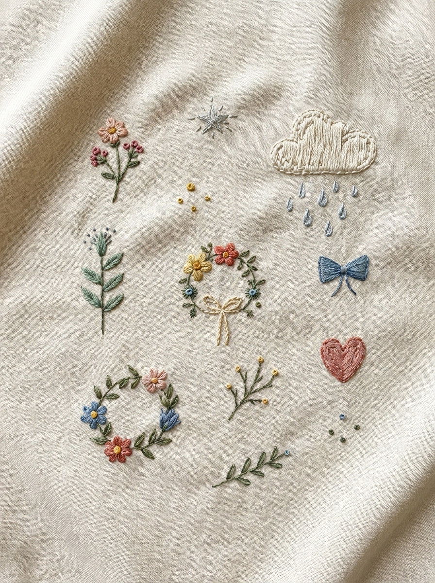 Nursery Mini Motif Set Baby And Kids Embroidery 3 Png from Baby & Kids Embroidery Book 4, a digital embroidery design reference for machine embroidery designs, embroidery patterns and baby and keepsake embroidery.