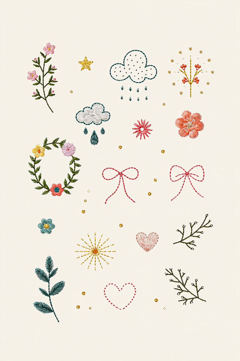 Nursery Mini Motif Set Baby from Baby & Kids Embroidery Book 2, a digital embroidery design reference for machine embroidery designs, embroidery patterns and baby and keepsake embroidery.