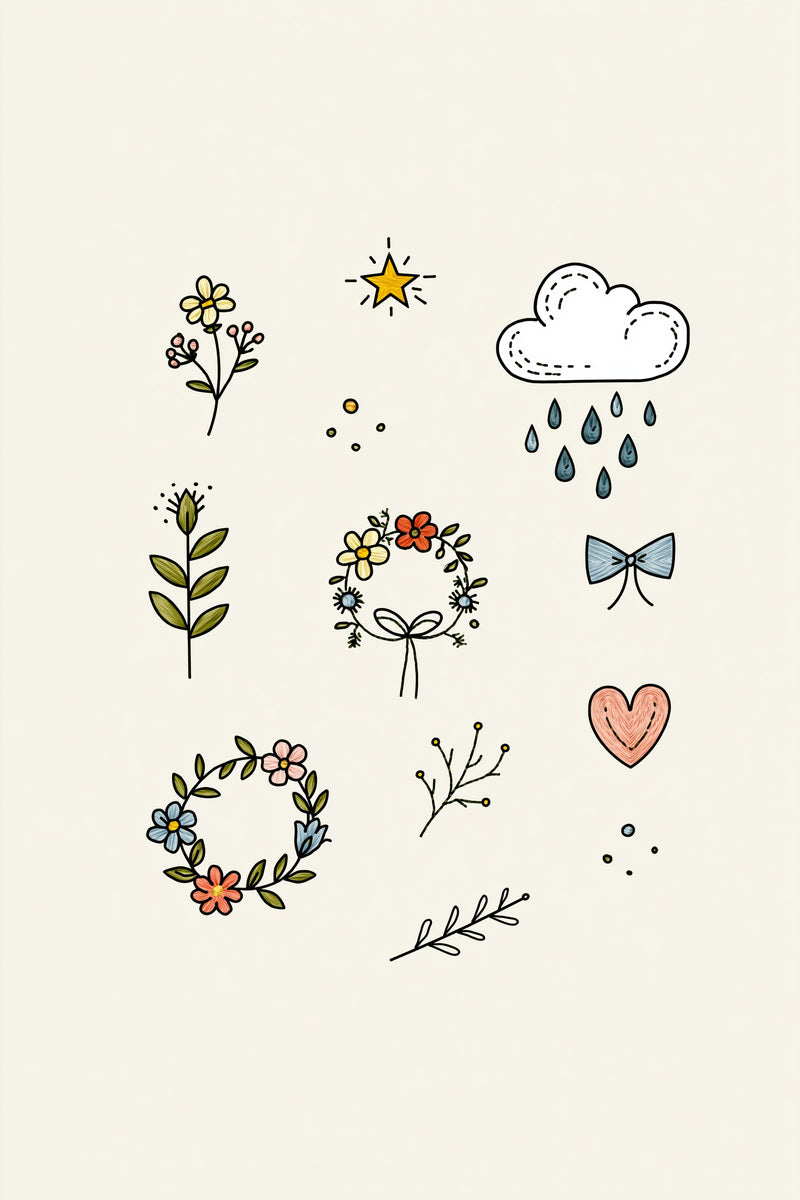 Nursery Mini Motif Set Baby from Baby & Kids Embroidery Book 4, a digital embroidery design reference for machine embroidery designs, embroidery patterns and baby and keepsake embroidery.