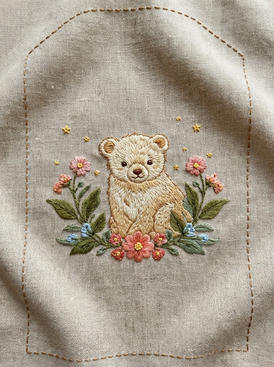 Nursery Pouch Front Motif Baby And Kids Embroidery 2 Png from Baby & Kids Embroidery Book 4, a digital embroidery design reference for machine embroidery designs, embroidery patterns and baby and keepsake embroidery.