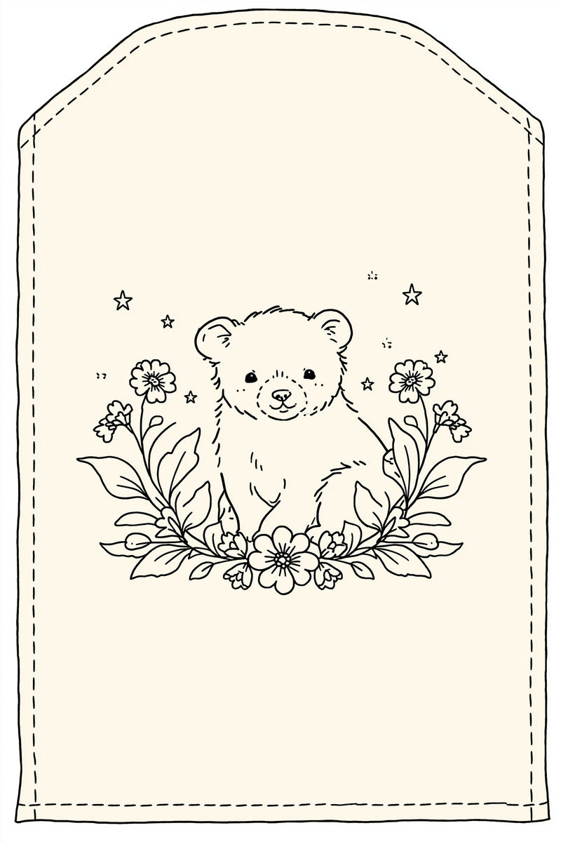 Nursery Pouch Front Motif Baby from Baby & Kids Embroidery Book 4, a digital embroidery design reference for machine embroidery designs, embroidery patterns and baby and keepsake embroidery.