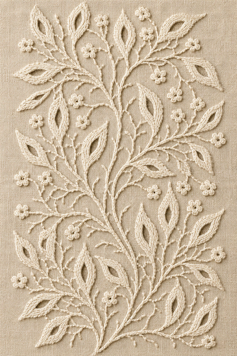 Openwork Vine Panel 2 from Lace Embroidery & Broderie Designs Book 3, a digital embroidery design reference for machine embroidery designs, embroidery patterns and lace and broderie details.