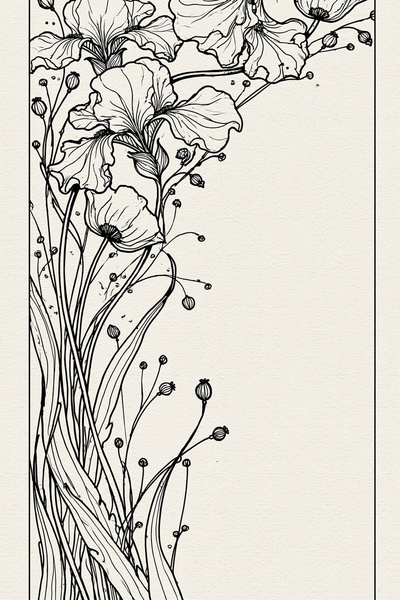 Organic Art Nouveau Border Art from Art Nouveau Botanical Embroidery Book 4, a digital embroidery design reference for machine embroidery designs, embroidery patterns and border and edge embroidery.