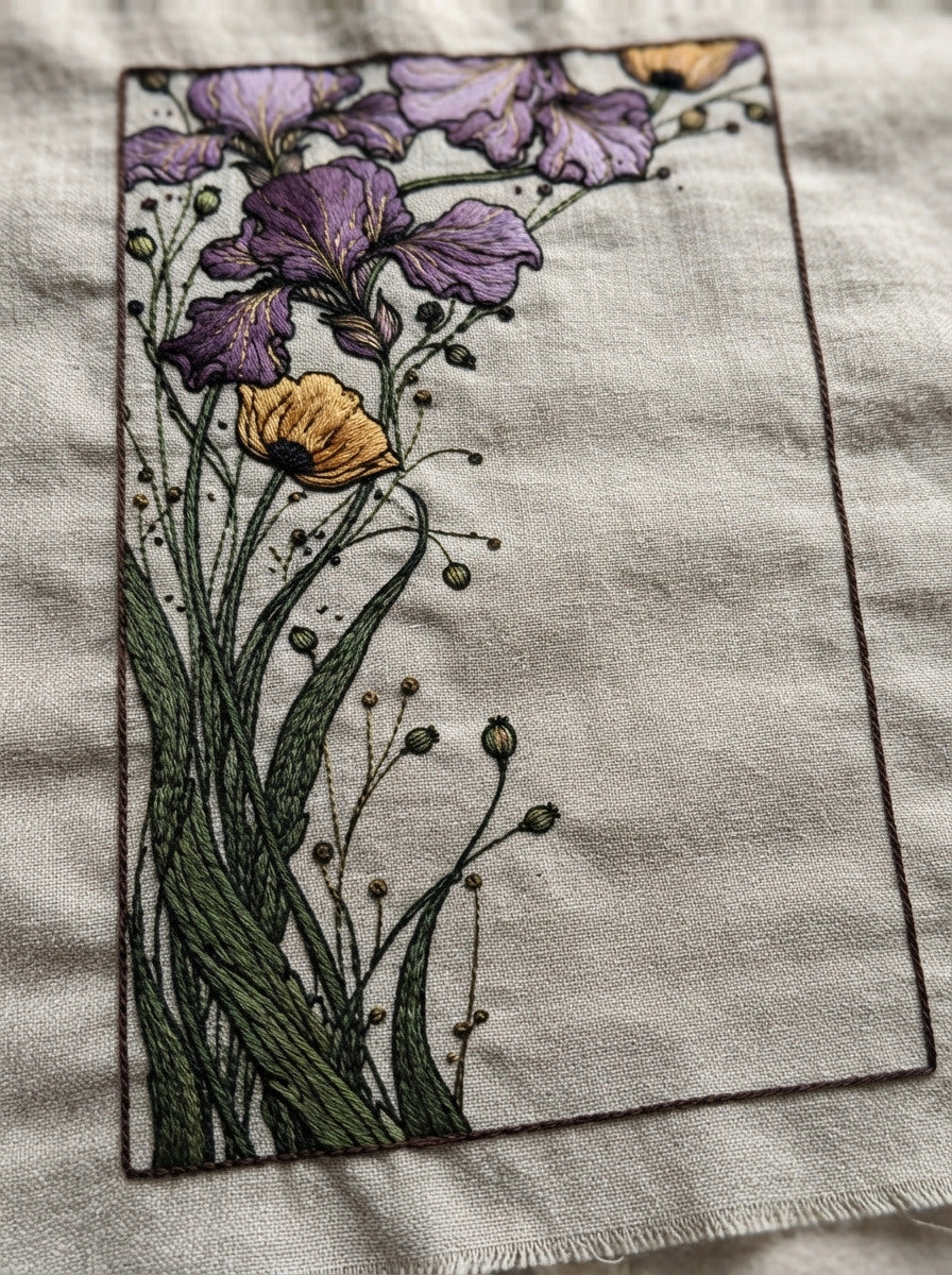 Organic Art Nouveau Border Art from Art Nouveau Botanical Embroidery Book 4, a digital embroidery design reference for machine embroidery designs, embroidery patterns and border and edge embroidery.