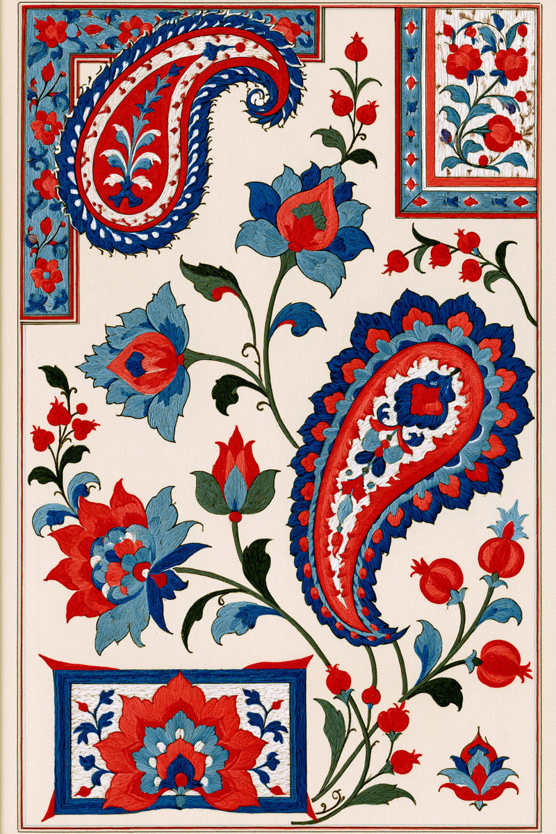 Oriental Home Textile Collection Plate from Mughal, Persian & Oriental Embroidery Book 1, a digital embroidery design reference for machine embroidery designs, embroidery patterns and embroidery design reference.