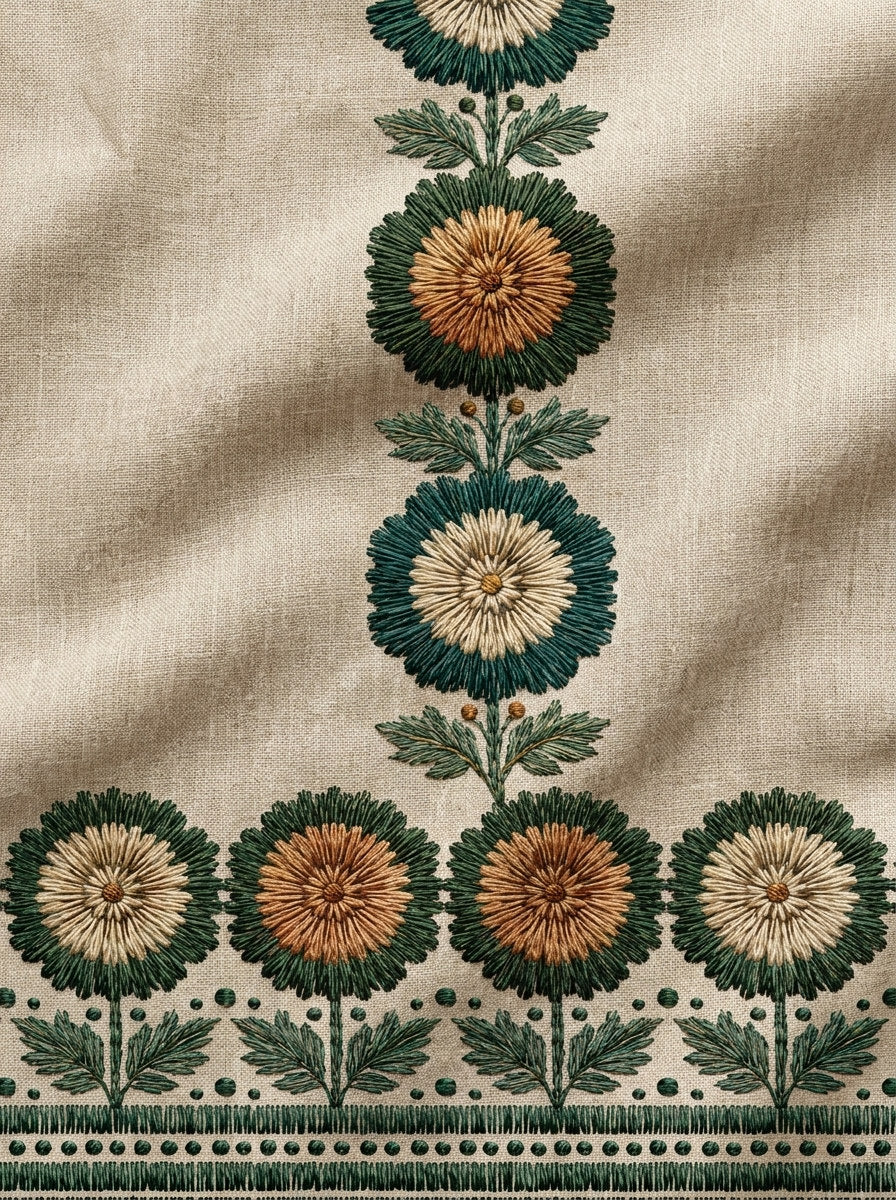 Ornamental Cuff Medallion Border Fashion from Jacket Backs & Shirt Fronts Embroidery Book 1, a digital embroidery design reference for machine embroidery designs, embroidery patterns and border and edge embroidery.