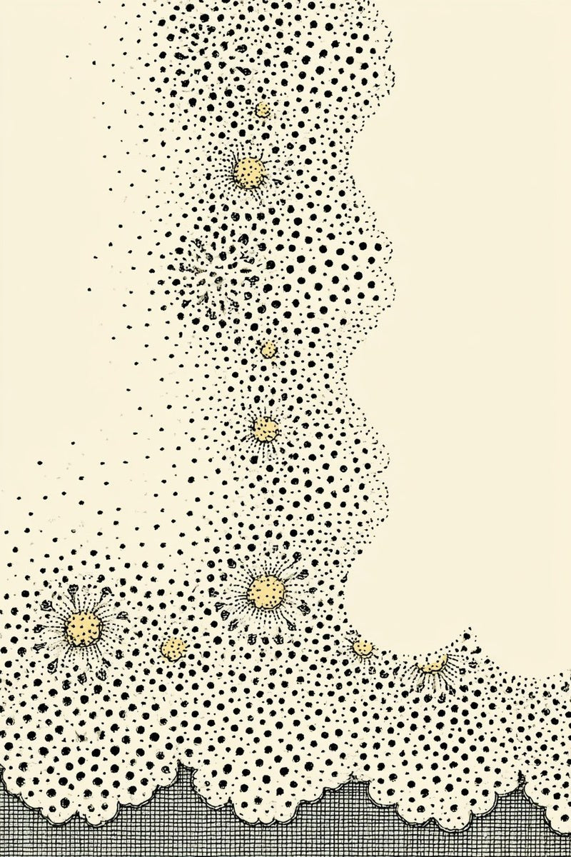 Reference plate of an eyelet lace corner with small flowers and scalloped edges.
