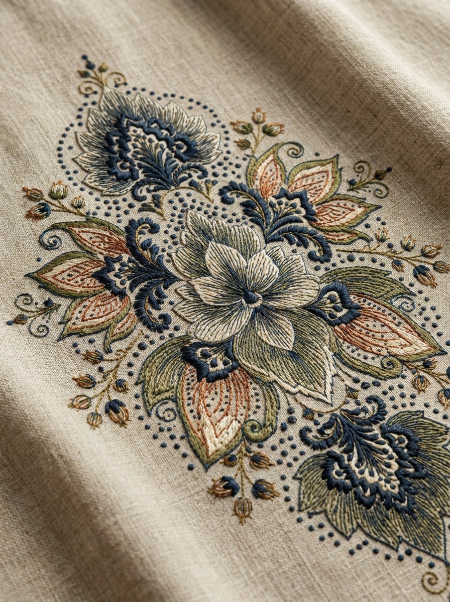 Ornamental Fashion Medallion Fashion Embroidery from Jacket Backs & Shirt Fronts Embroidery Book 2, a digital embroidery design reference for machine embroidery designs, embroidery patterns and garment placement ideas.