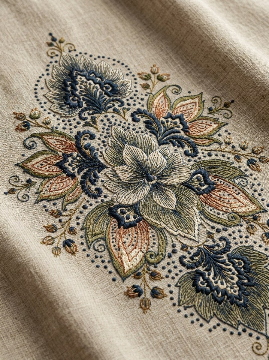Digital PDF embroidery design bundle cover preview for Garment & Linen Placement Bundle 2, featuring curated embroidery patterns, motif library references and textile design… - preview 29