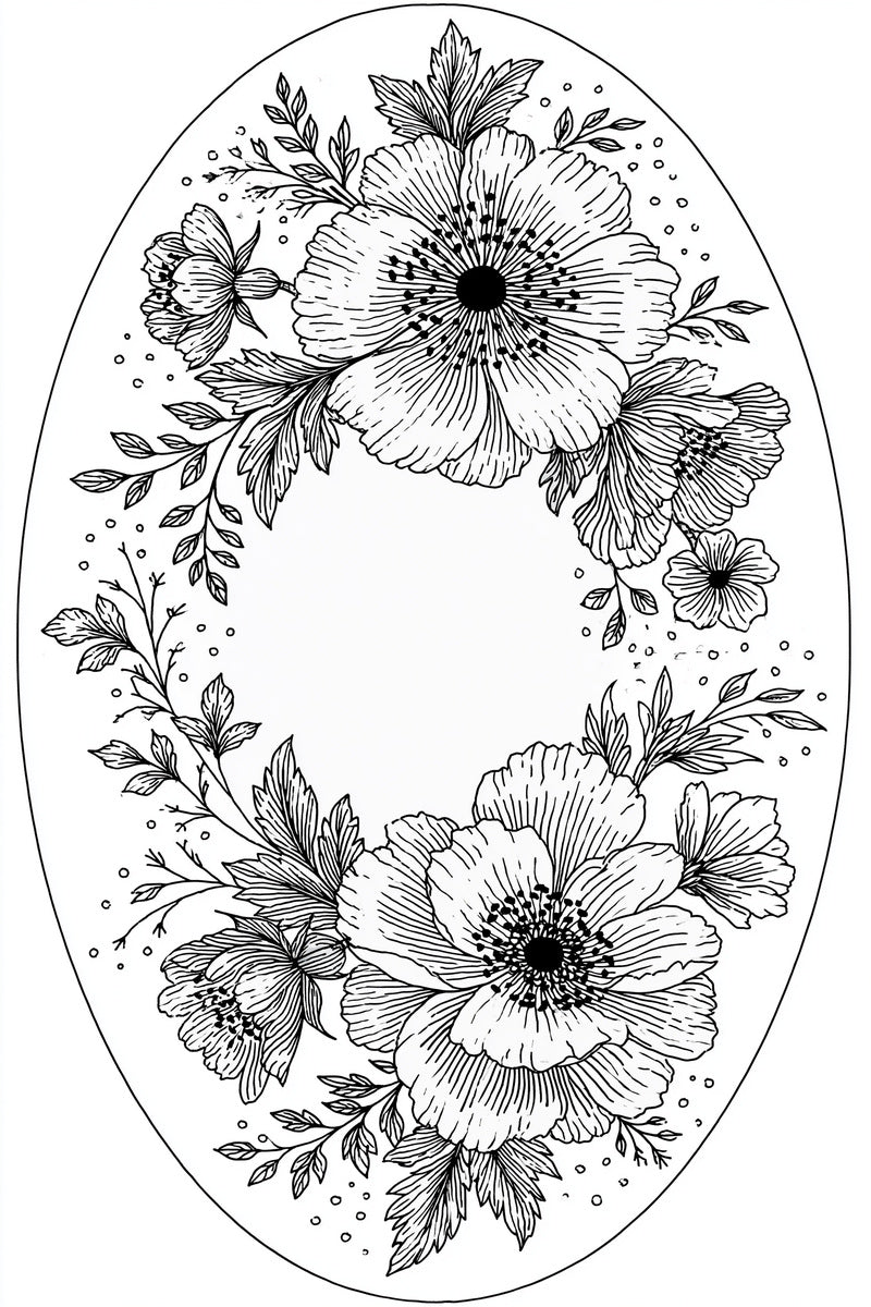 Oval Monogram Frame Kit Modular from Modular & Combine Friendly Embroidery Systems Book 3, a digital embroidery design reference for machine embroidery designs, embroidery patterns and frames and monogram spaces.