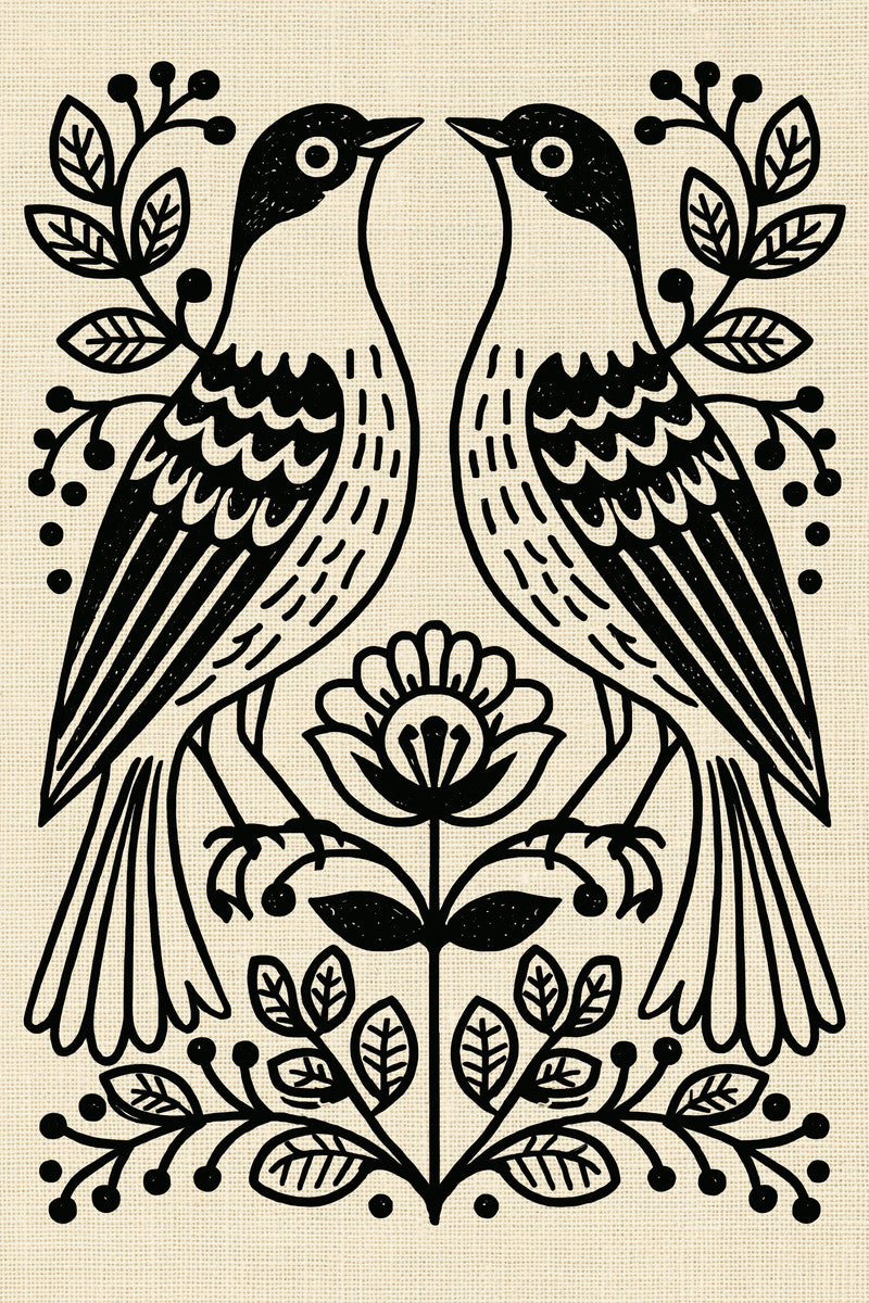 Pair Of Folk Birds from Hungarian & Slavic Embroidery Motifs Book 2, a digital embroidery design reference for machine embroidery designs, embroidery patterns and embroidery design reference.