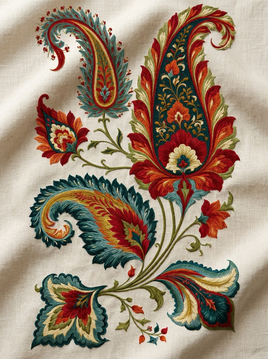 Paisley And Boteh Motif Set from Mughal, Persian & Oriental Embroidery Book 1, a digital embroidery design reference for machine embroidery designs, embroidery patterns and embroidery design reference.