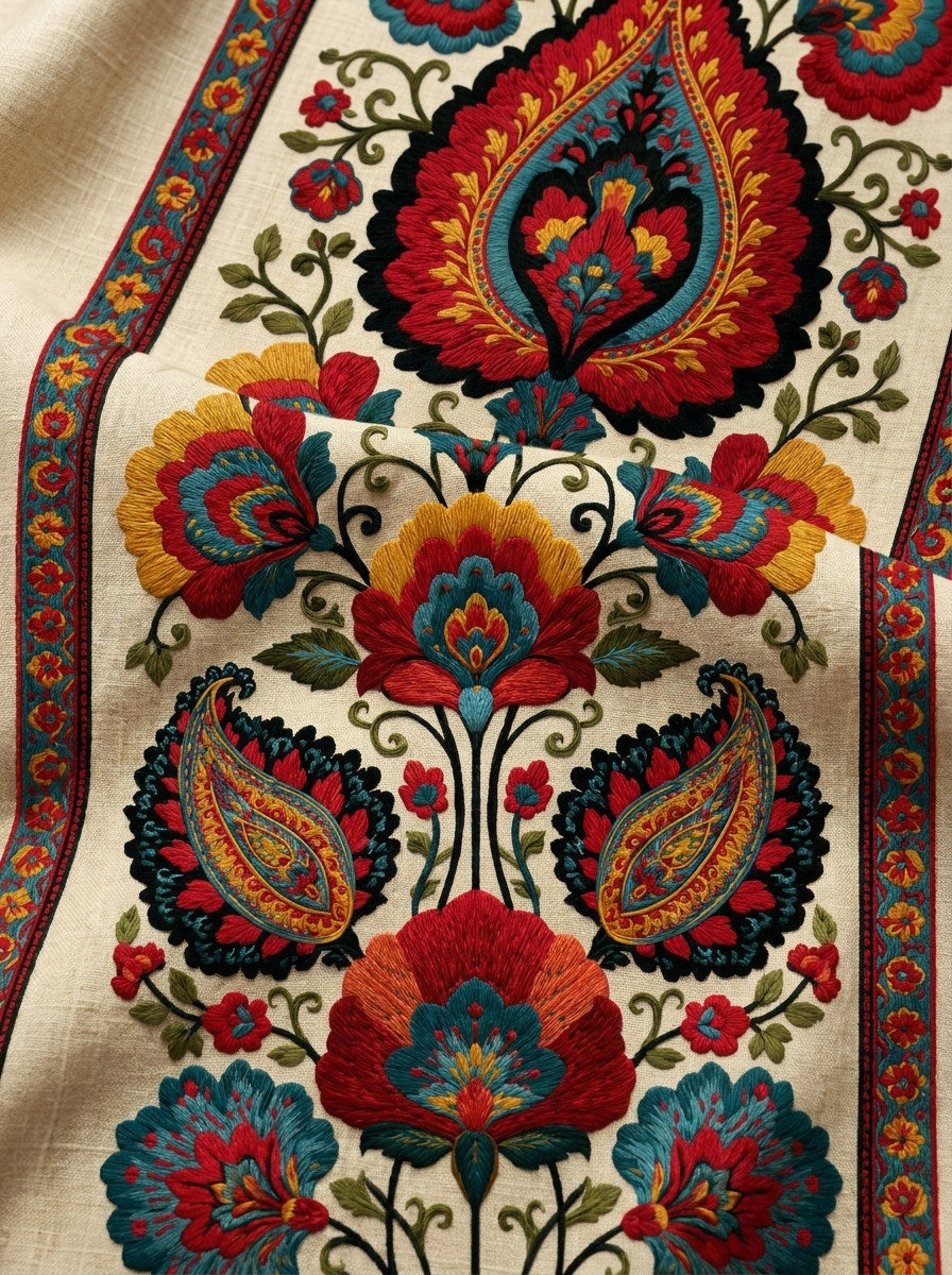 Paisley Border Unit Mughal Persian from Mughal, Persian & Oriental Embroidery Book 3, a digital embroidery design reference for machine embroidery designs, embroidery patterns and border and edge embroidery.