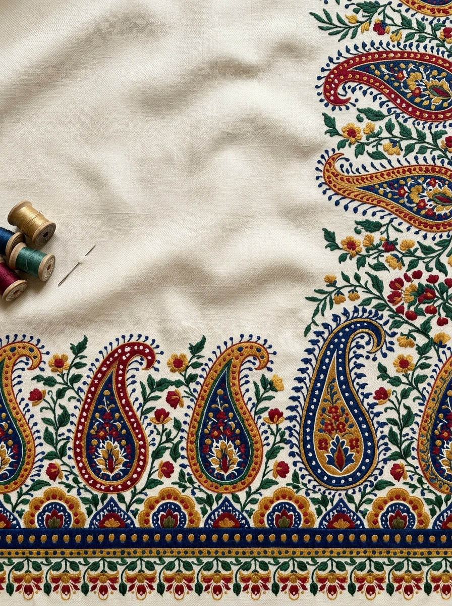 Paisley Mini Border Unit Mughal from Mughal & Persian Garden Embroidery Book 1, a digital embroidery design reference for machine embroidery designs, embroidery patterns and border and edge embroidery.