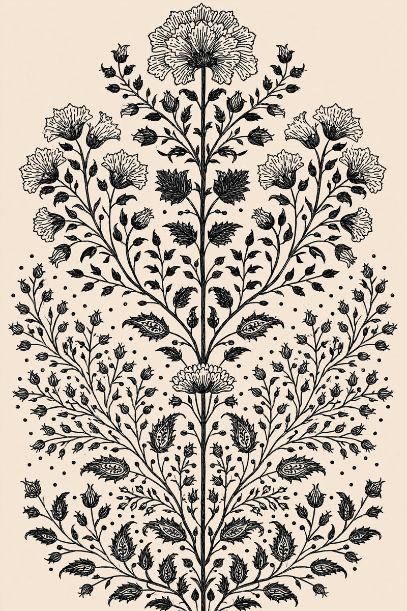Palace Garden Floral Panel Mughal 02 from Mughal & Persian Garden Embroidery Book 1, a digital embroidery design reference for machine embroidery designs, embroidery patterns and lace and broderie details.