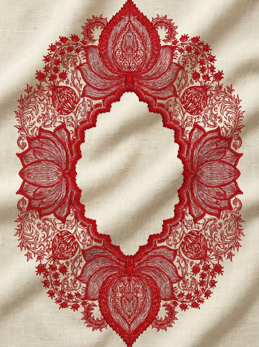 Palace Ornament Medallion Frame Mughal from Mughal, Persian & Oriental Embroidery Book 3, a digital embroidery design reference for machine embroidery designs, embroidery patterns and frames and monogram spaces.