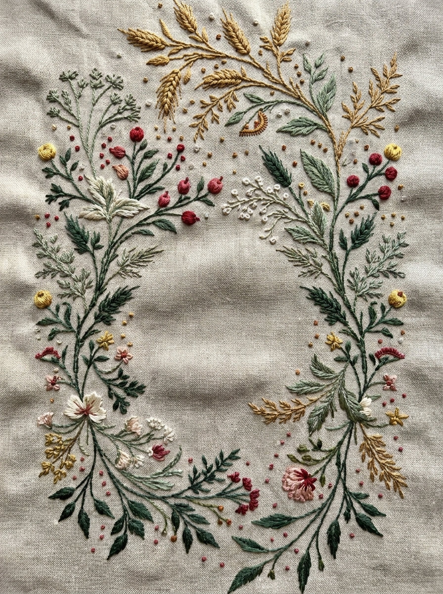 Pantry Pouch Monogram Frame Kitchen from Kitchen Towels & Aprons Embroidery Book 2, a digital embroidery design reference for machine embroidery designs, embroidery patterns and frames and monogram spaces.