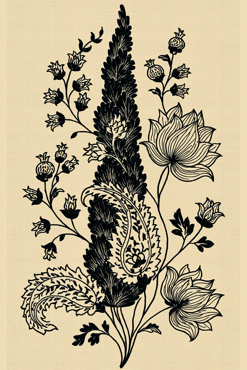 Persian Curtain Panel Placement Mughal from Mughal, Persian & Oriental Embroidery Book 3, a digital embroidery design reference for machine embroidery designs, embroidery patterns and lace and broderie details.