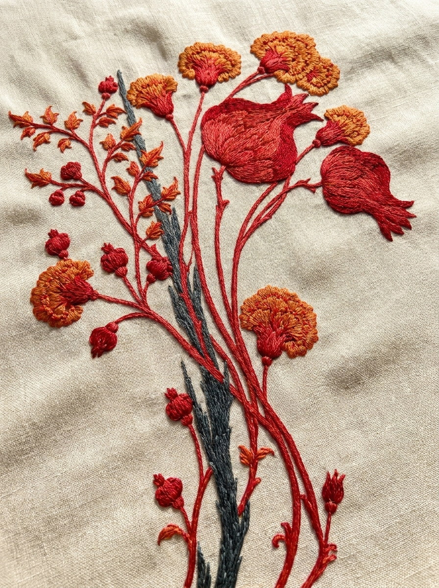 Persian Cypress Corner Motif Mughal from Mughal, Persian & Oriental Embroidery Book 1, a digital embroidery design reference for machine embroidery designs, embroidery patterns and corner embroidery.
