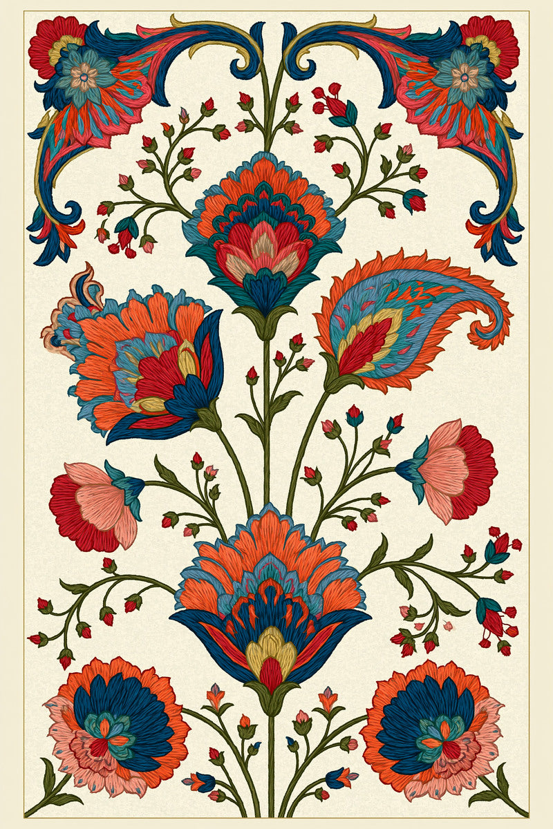 Persian Garden Modular Frame System from Mughal & Persian Garden Embroidery Book 1, a digital embroidery design reference for machine embroidery designs, embroidery patterns and frames and monogram spaces.