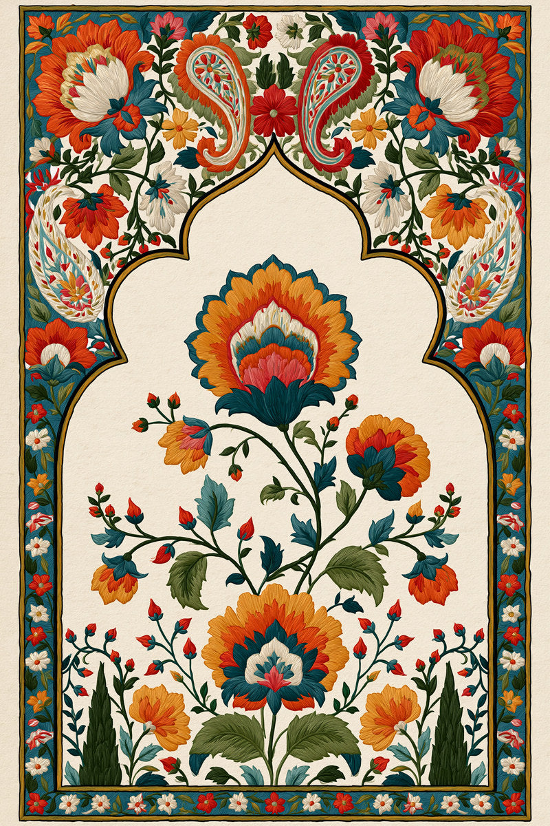 Persian Garden Modular Frame System from Mughal & Persian Garden Embroidery Book 5, a digital embroidery design reference for machine embroidery designs, embroidery patterns and frames and monogram spaces.