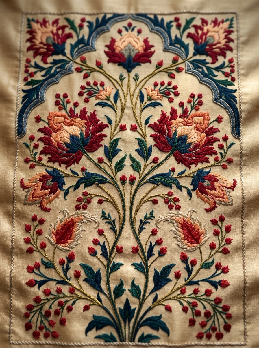 Persian Garden Modular Frame System from Mughal & Persian Garden Embroidery Book 4, a digital embroidery design reference for machine embroidery designs, embroidery patterns and frames and monogram spaces.