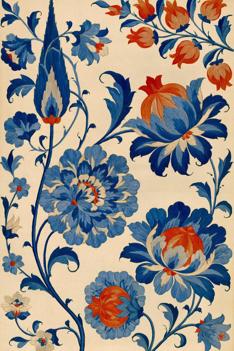 Persian Garden Ornament Collection Plate from Mughal, Persian & Oriental Embroidery Book 3, a digital embroidery design reference for machine embroidery designs, embroidery patterns and botanical and floral embroidery.