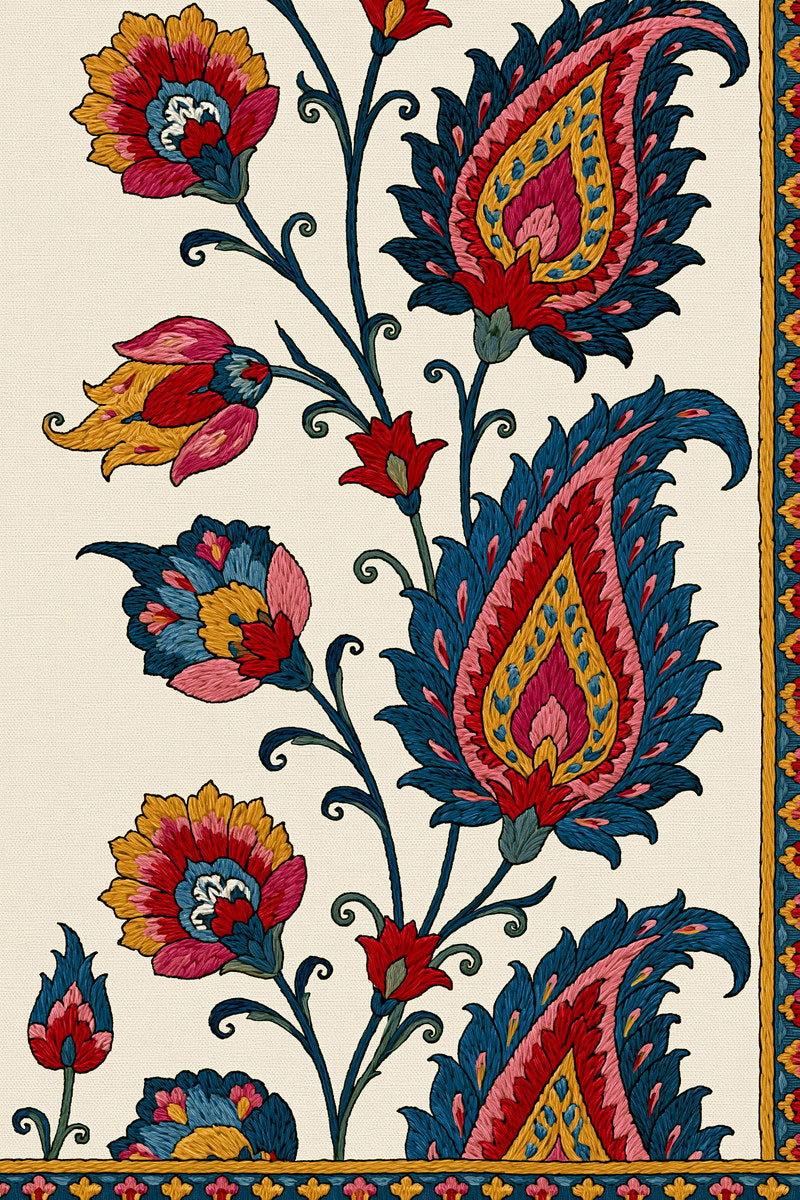 Persian Paisley Edge Border Mughal from Mughal, Persian & Oriental Embroidery Book 2, a digital embroidery design reference for machine embroidery designs, embroidery patterns and border and edge embroidery.