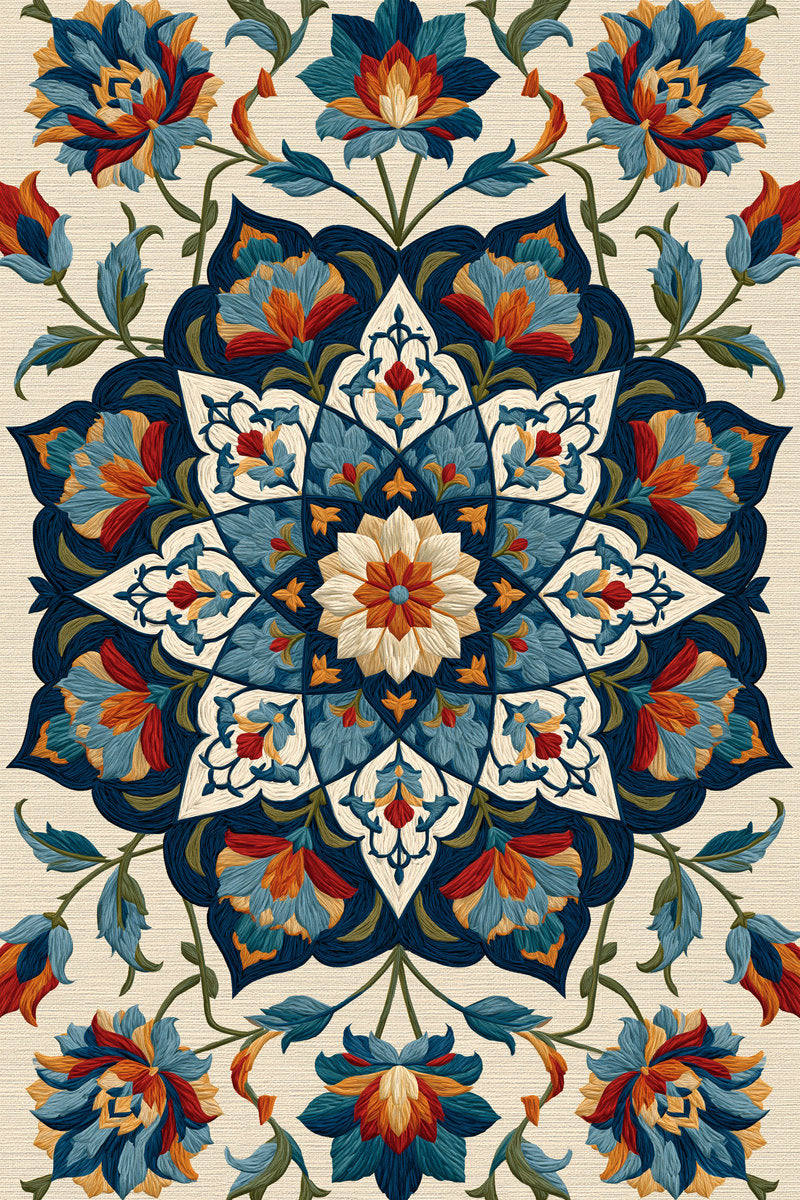 Persian Star Medallion Mughal Persian from Mughal, Persian & Oriental Embroidery Book 3, a digital embroidery design reference for machine embroidery designs, embroidery patterns and embroidery design reference.