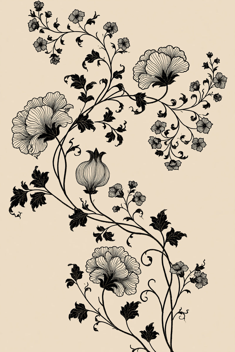 Persian Vine Scroll Ornament Mughal from Mughal, Persian & Oriental Embroidery Book 3, a digital embroidery design reference for machine embroidery designs, embroidery patterns and embroidery design reference.