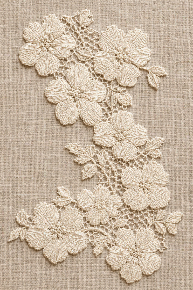 Petal Lace Garland 1 from Lace Embroidery & Broderie Designs Book 1, a digital embroidery design reference for machine embroidery designs, embroidery patterns and lace and broderie details.