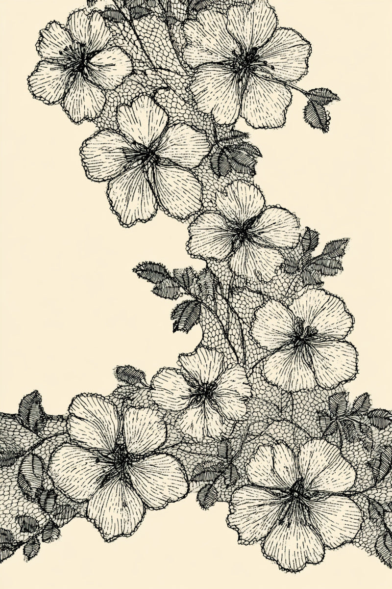 Petal Lace Garland from Lace Embroidery & Broderie Designs Book 1, a digital embroidery design reference for machine embroidery designs, embroidery patterns and lace and broderie details.