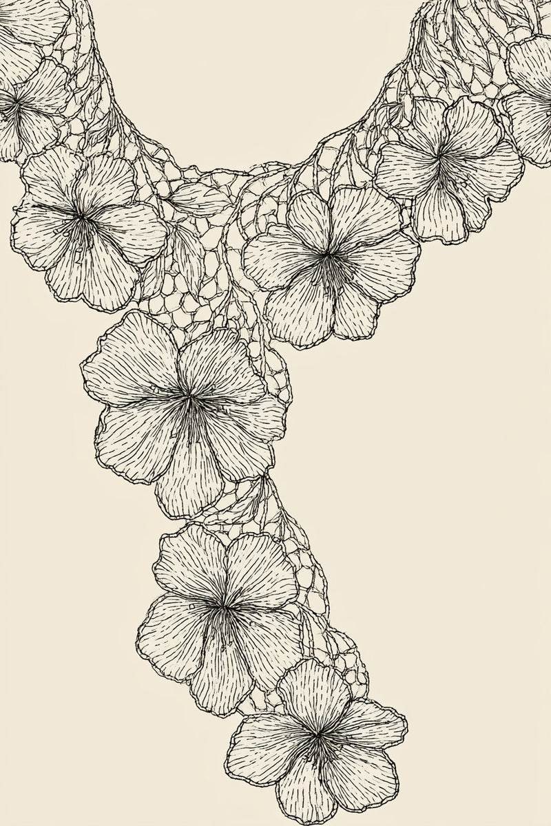 Petal Lace Garland from Lace Embroidery & Broderie Designs Book 3, a digital embroidery design reference for machine embroidery designs, embroidery patterns and lace and broderie details.