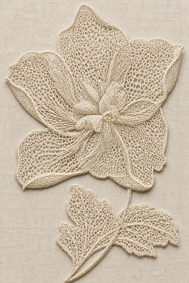Petal Lace Single Flower 1 from Lace Embroidery & Broderie Designs Book 3, a digital embroidery design reference for machine embroidery designs, embroidery patterns and lace and broderie details.