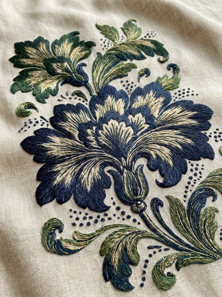 Pillow Cushion And Home Textile from Neo Baroque Petal Forms Book 1, a digital embroidery design reference for machine embroidery designs, embroidery patterns and linen and home textile projects.