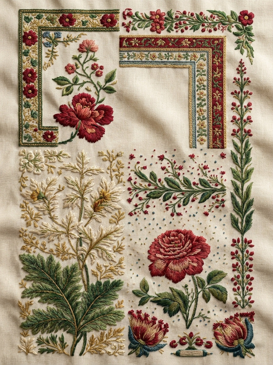 Pillow Frames Home Textile Borders from Classic Frames & Borders Book 8, a digital embroidery design reference for machine embroidery designs, embroidery patterns and border and edge embroidery.