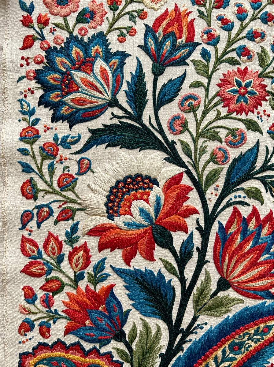 Pillow Home Textile And Palace from Mughal & Persian Garden Embroidery Book 4, a digital embroidery design reference for machine embroidery designs, embroidery patterns and lace and broderie details.