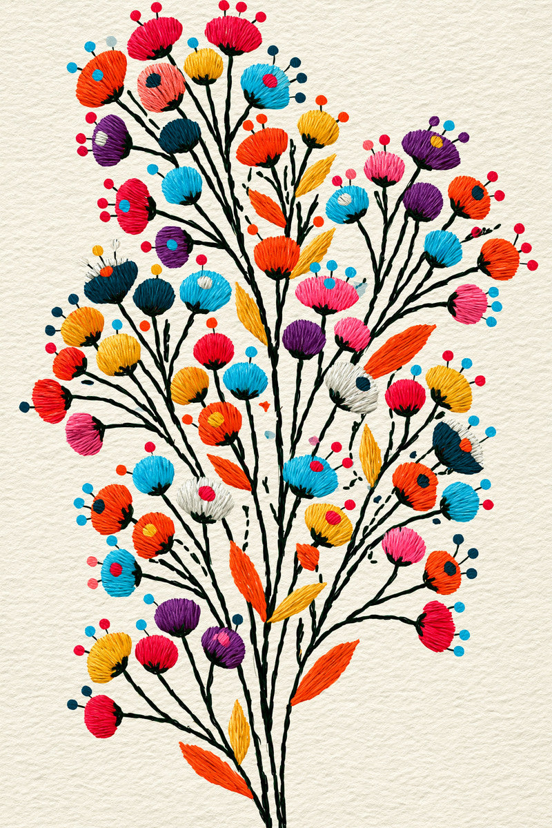 Playful Dot Flower Filler Color from Color Pop Patches & Playful Motifs Book 3, a digital embroidery design reference for machine embroidery designs, embroidery patterns and botanical and floral embroidery.