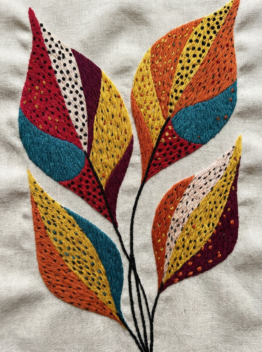 Playful Leaf Pop Accent Color from Color Pop Patches & Playful Motifs Book 1, a digital embroidery design reference for machine embroidery designs, embroidery patterns and small motif and accent designs.