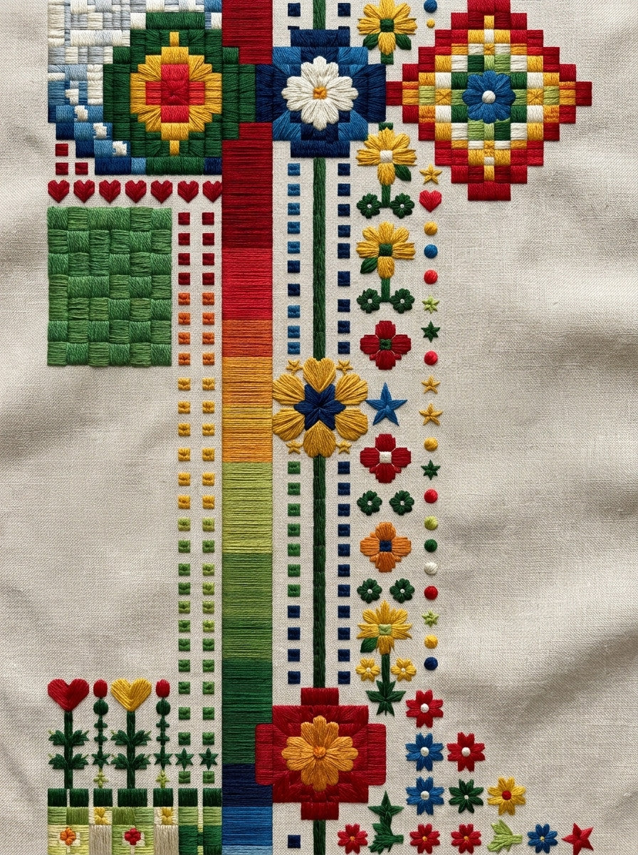 Playful Modular Patch Border Kit from Color Pop Patches & Playful Motifs Book 5, a digital embroidery design reference for machine embroidery designs, embroidery patterns and border and edge embroidery.