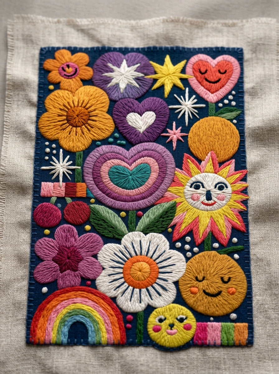 Playful Small Goods Patch Plate from Color Pop Patches & Playful Motifs Book 5, a digital embroidery design reference for machine embroidery designs, embroidery patterns and small motif and accent designs.