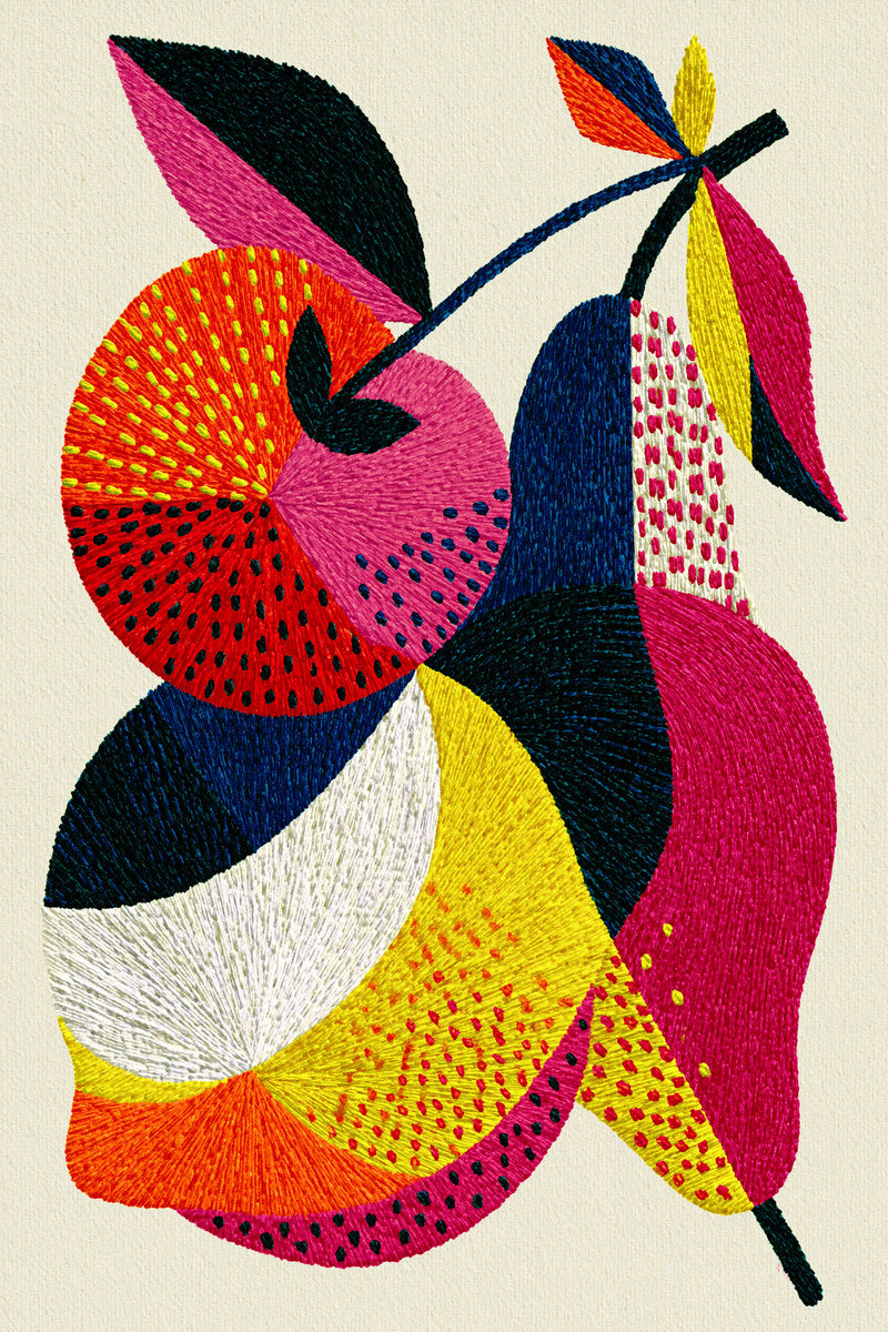 Playful Tote Bag Fruit Patch from Color Pop Patches & Playful Motifs Book 6, a digital embroidery design reference for machine embroidery designs, embroidery patterns and embroidery design reference.