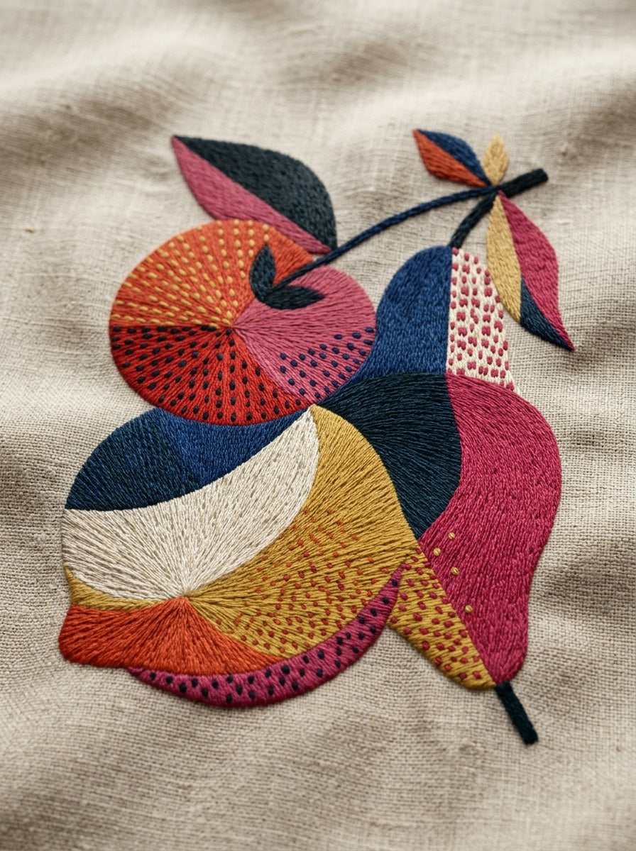 Playful Tote Bag Fruit Patch from Color Pop Patches & Playful Motifs Book 6, a digital embroidery design reference for machine embroidery designs, embroidery patterns and embroidery design reference.