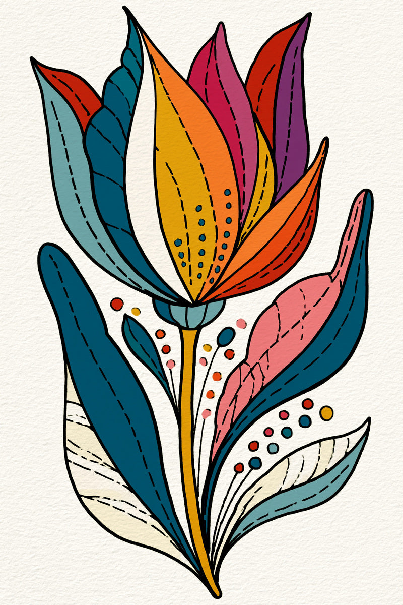 Playful Tulip Patch Color Pop from Color Pop Patches & Playful Motifs Book 1, a digital embroidery design reference for machine embroidery designs, embroidery patterns and embroidery design reference.
