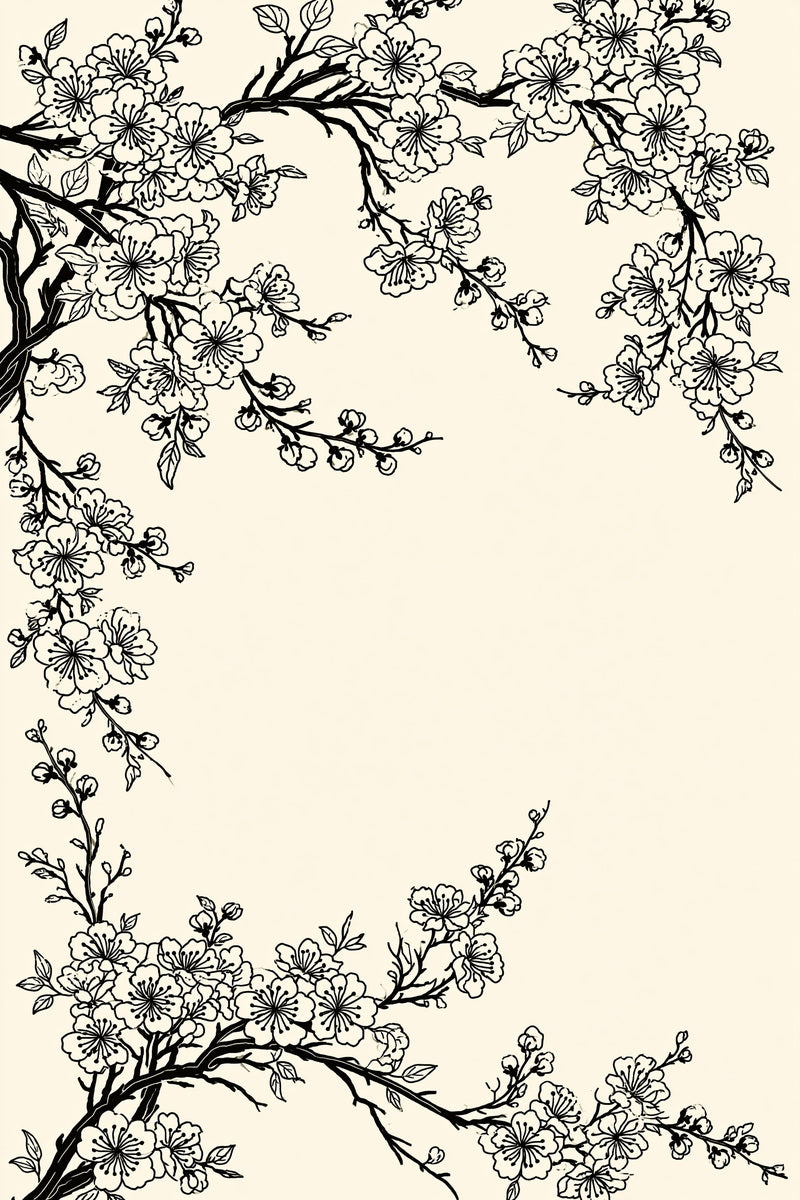 Plum Blossom Gift Frame East from East Asian Inspired Embroidery Book 4, a digital embroidery design reference for machine embroidery designs, embroidery patterns and frames and monogram spaces.