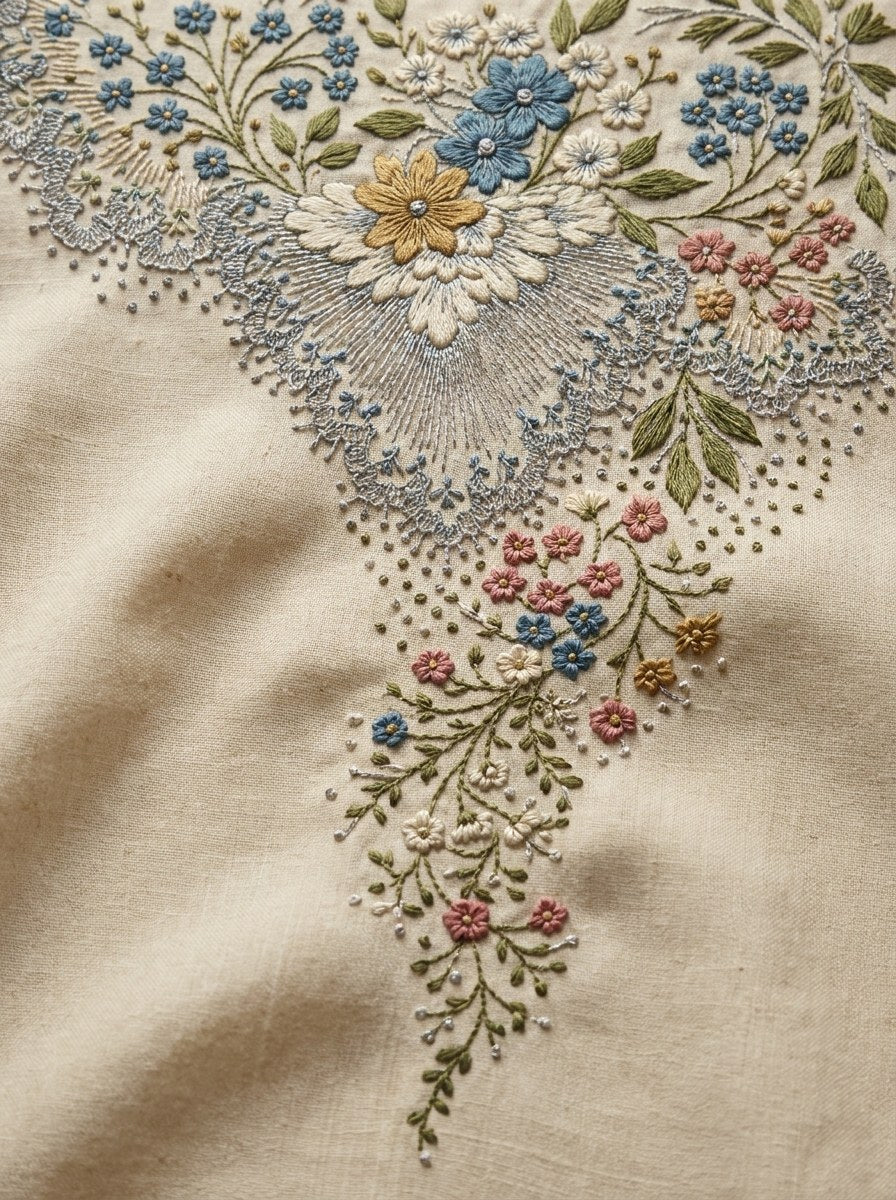 Digital PDF embroidery design bundle cover preview for Garment & Linen Placement Bundle 3, featuring curated embroidery patterns, motif library references and textile design… - preview 13