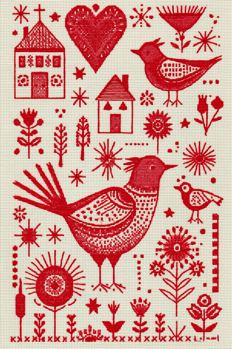 Vintage Cross Stitch & Redwork Library Book 18 Product Book 2 digital PDF embroidery design book - sample plate / motif preview 4