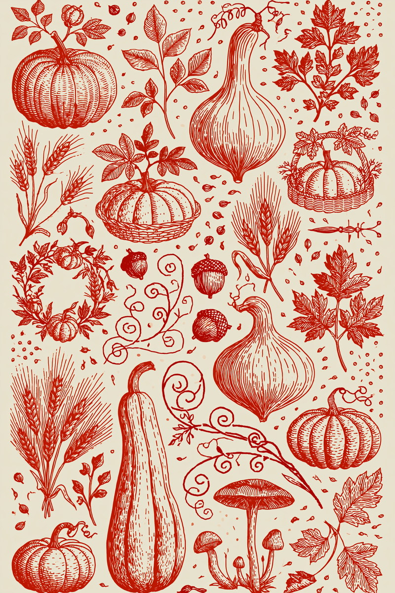 Pumpkins Gourds And Harvest Collection from Halloween & Autumn Embroidery Book 1, a digital embroidery design reference for machine embroidery designs, embroidery patterns and seasonal embroidery motifs.